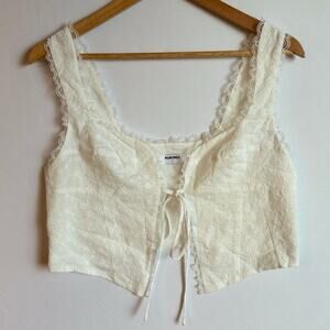 Rumored White Lace Top Size Large Cream